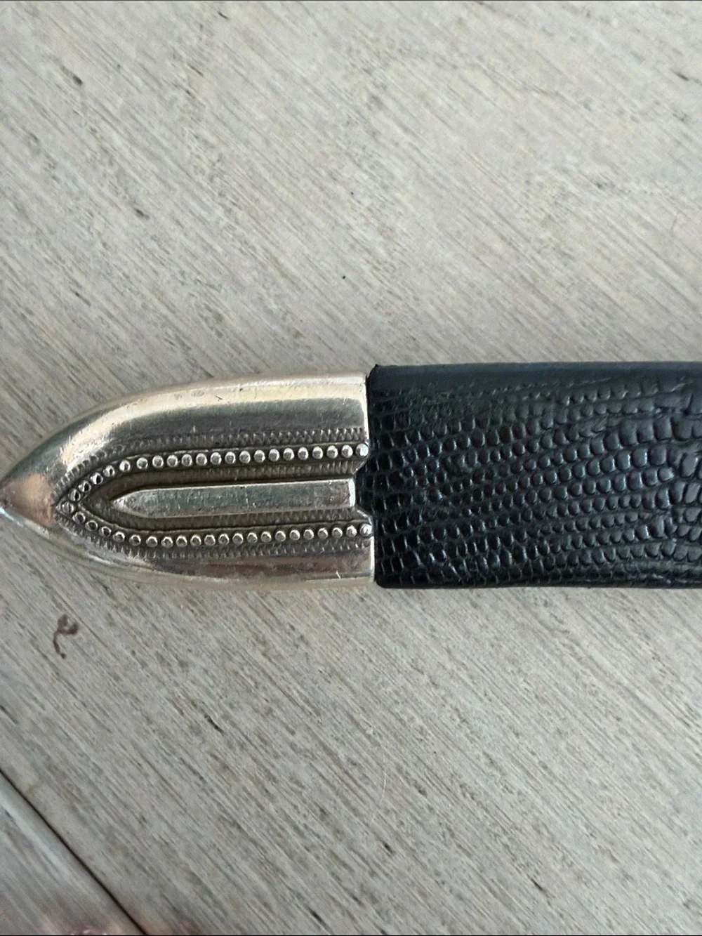 VNT Johnston & Murphy Black Leather Belt with Silver Buckle